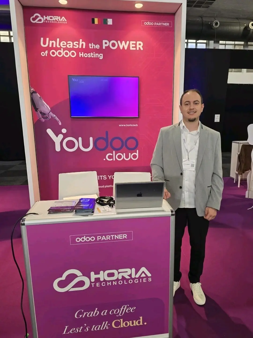 Horia Technologies Youdoo stand at Odoo Experience 2026